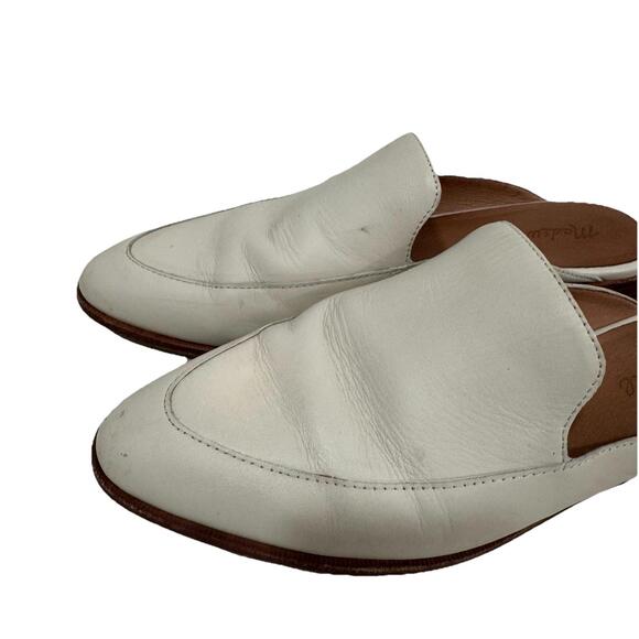 Madewell The Frances Skimmer Leather Cream Pointed‎ Toe Mules Size 9 - Picture 5 of 12